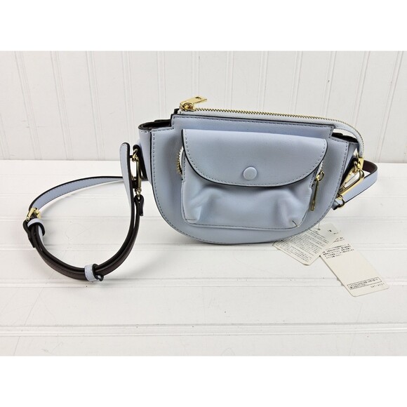 & Chouette Small Crossbody Shoulder Handbag Purse Light Blue